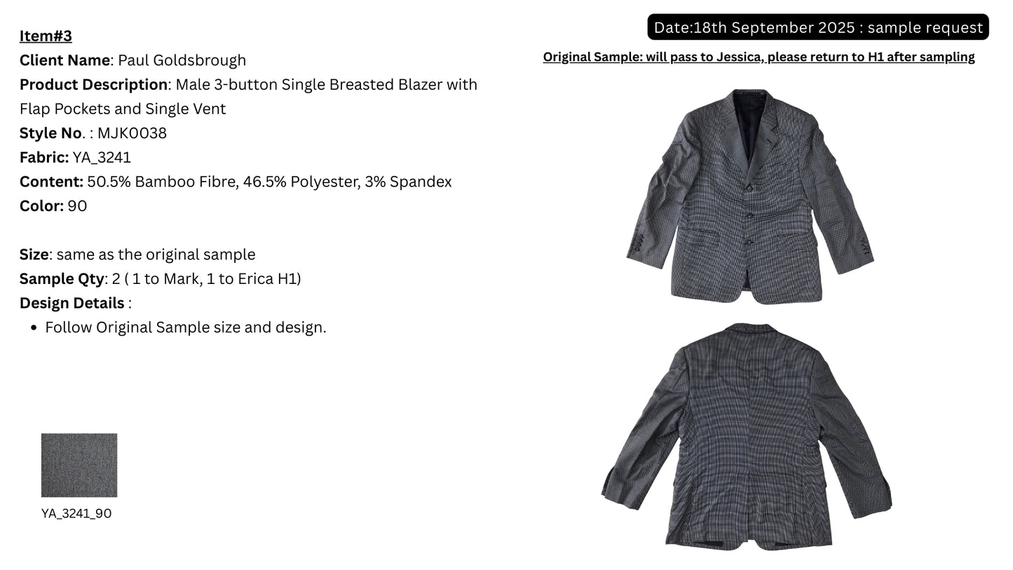 Paul Goldsbrough Male 3-button Single Breasted Blazer with Flap Pockets and Single Vent MJK0038
