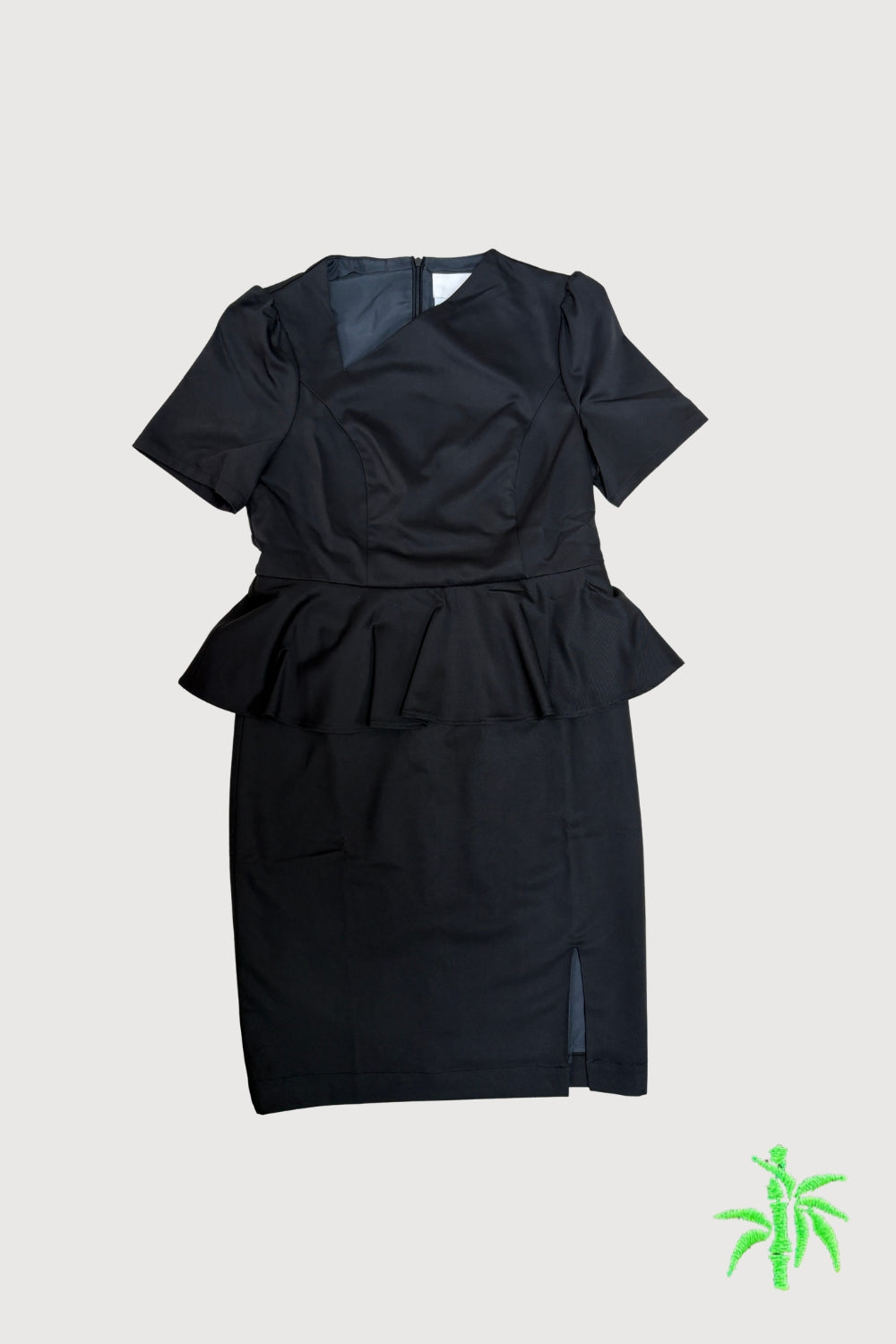 Marriott F&B Great Room Female Server Asymmetric V Neckline Peplum Dress with Side Slit WDS0011
