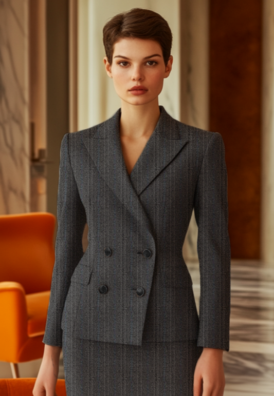 Marriott F&B Leader Manager Female Double- Breasted with 4-button Blazer with Peak Lapel WJK0046