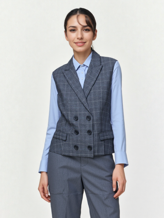 Marriott F&B Great Room Female server Double Breasted Waistcoat with Peak Lapel WVT0004