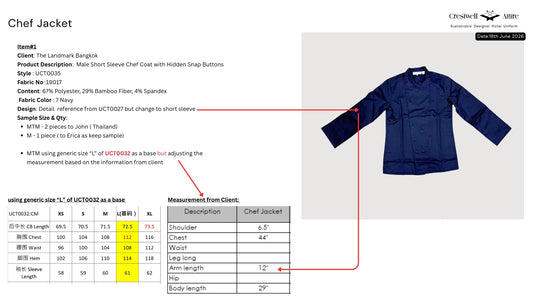 Male Short Sleeve Chef Coat with Hidden Snap Buttons UCT0035