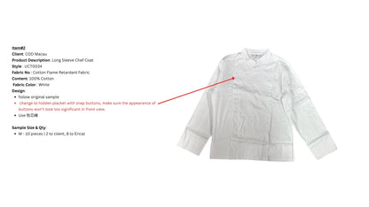 Long Sleeve Chef Coat UCT0034