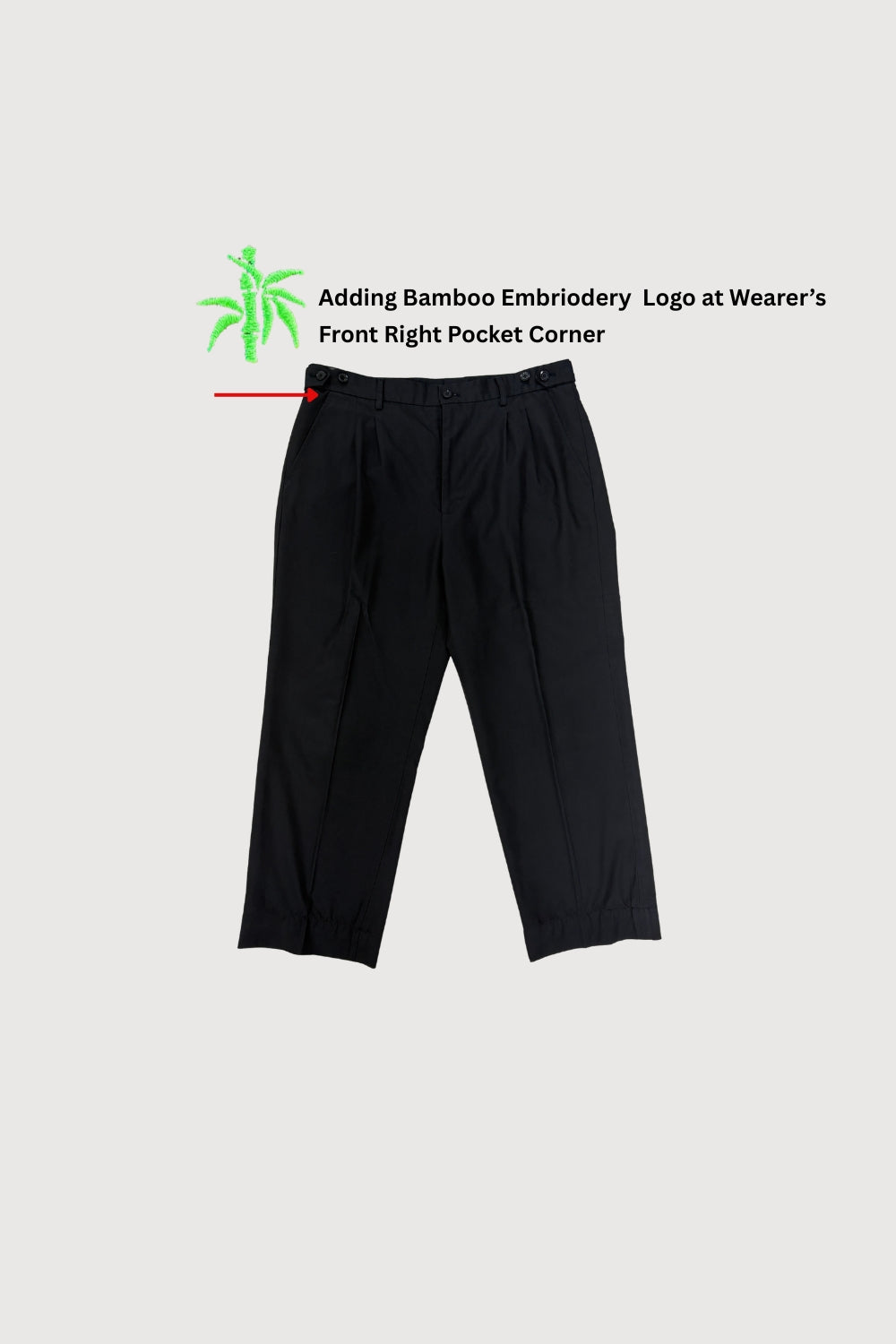 Unisex RA Long Pants with Double Front Pleats and Side Waist Tabs MPS0060