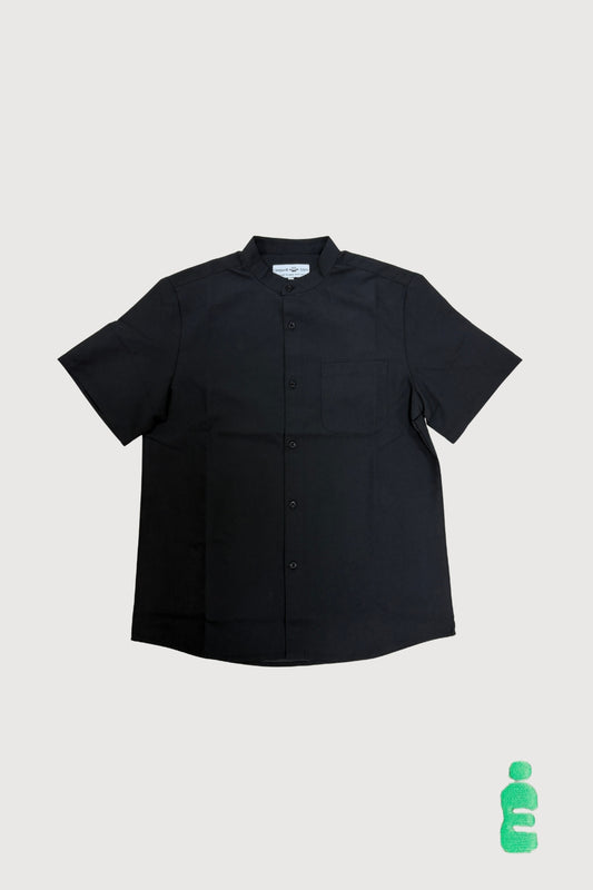 Male Stand Collar Short Sleeve Shirt with Chest Pocket MTB0069
