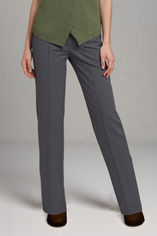 Female Straight Leg Pant with Front Pleat & Back Elastic WPS0054