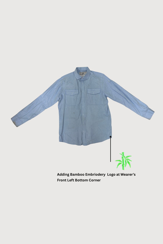 Male Long Sleeve Shirt With Two Front Flap Pockets MTB0084