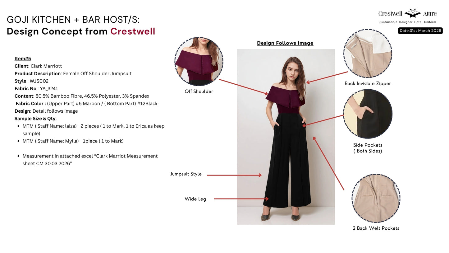 Female Off Shoulder Jumpsuit WJS002