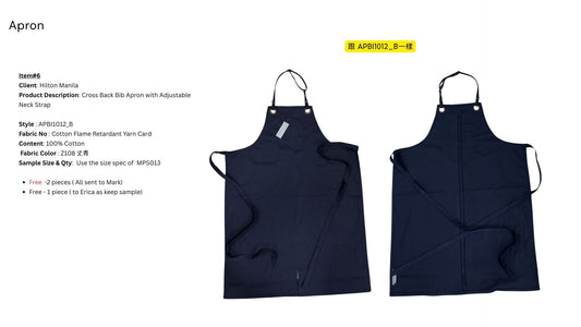 Cross Back Bib Apron with Adjustable Neck Strap APBI1012_B