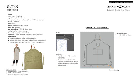 (BULK) Regent HK Cross Back Bib Apron with Fake Leather Strap APBI1011