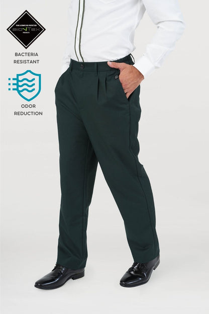 Men's BioNTex™ Pleated Elastic Waist Formal Pants