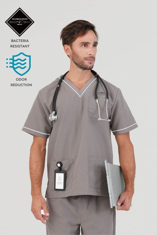 Men's BioNTex™ Contrast Piping Scrub Top
