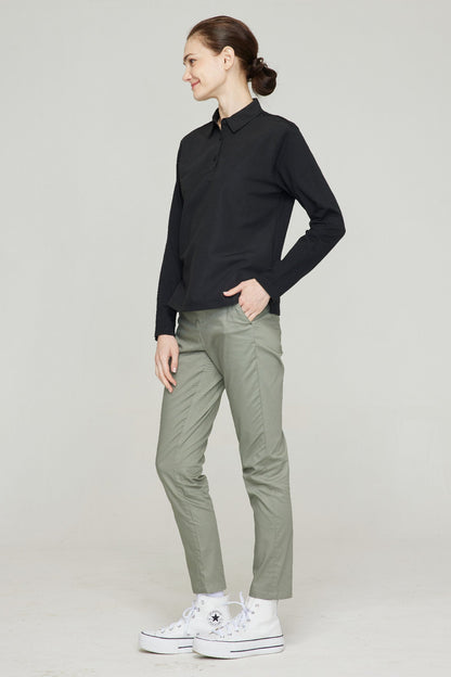 Women's BioNTex™ Mixed Fabric Polo Long Sleeve
