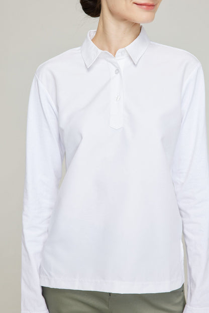Women's BioNTex™ Mixed Fabric Polo Long Sleeve
