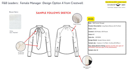 Marriott F&B Leaders Female Manager  Long Sleeve Blouse with Tie Neck WST0019