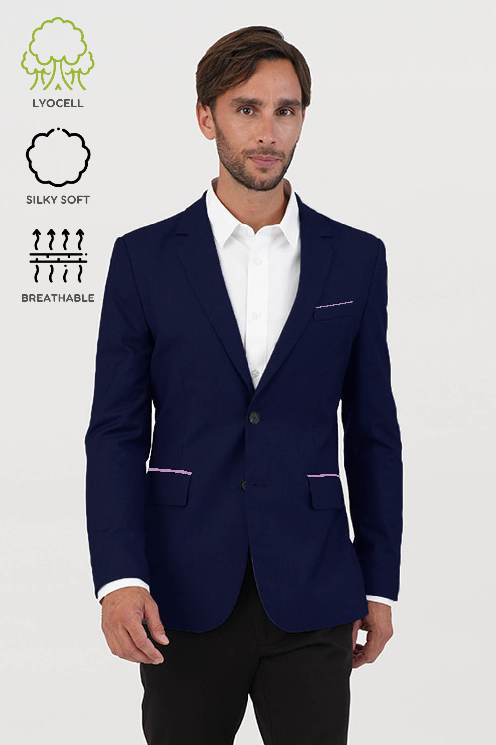 Men's Eco Formal Blazer with Contrast Jet
