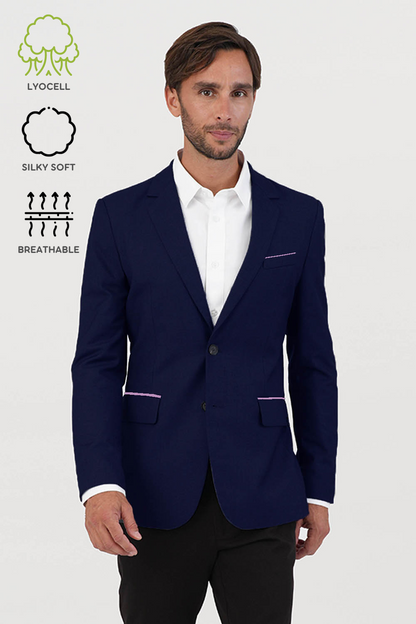 Men's Eco Formal Blazer with Contrast Jet