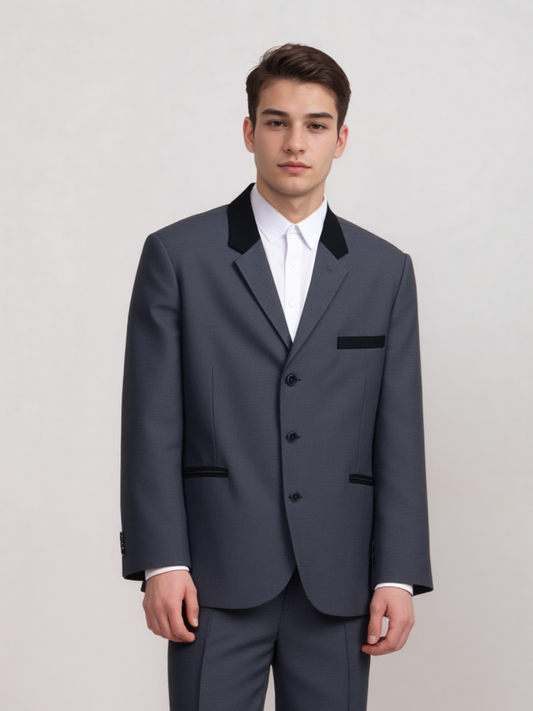 Male Blazer with  with Contrast Collar  MJK0037