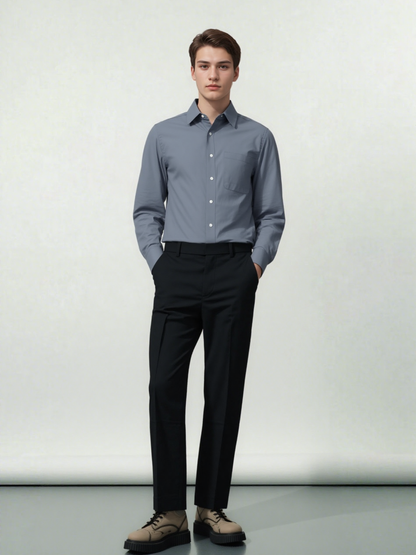 Marriott F&B Café Bakery Male Server Long Sleeve Shirt with Chest Pocket & Sleeve Tab MTS2002C