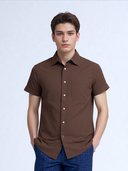 Male Short Sleeve Shirt with Regular Cuff MTB0059