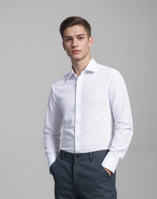 Paul Goldsbrough Male Long Sleeve Shirt with 3-Button Cuff Style MTB0064