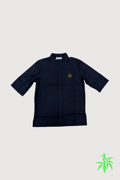 Male Quarter Sleeve Hidden Placket Shirt MTB0068