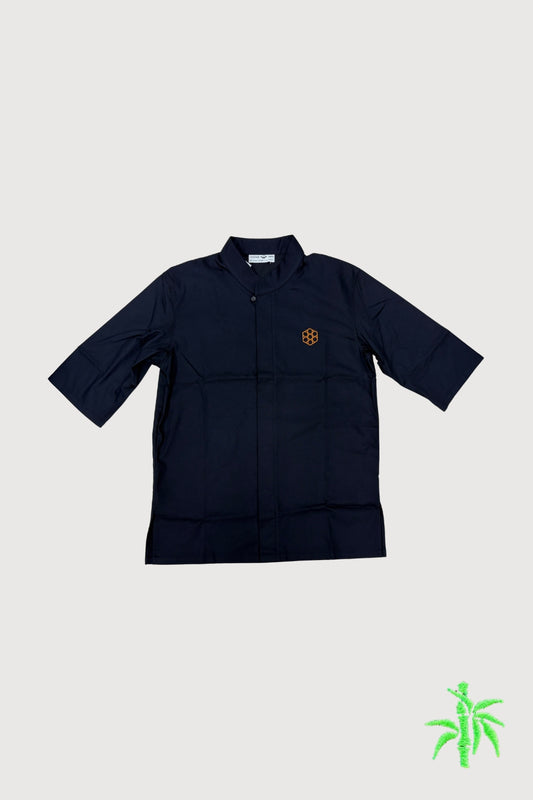 Male Quarter Sleeve Hidden Placket Shirt MTB0068