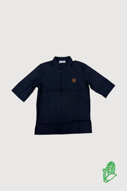 Male Quarter Sleeve Hidden Placket Shirt MTB0068