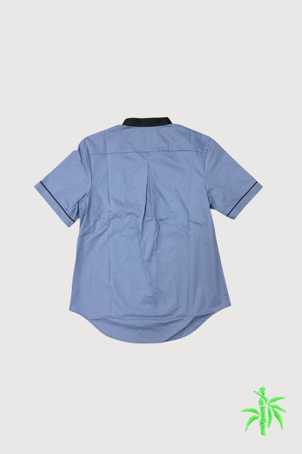 Male Stand Collar with lapel  Short Sleeve Shirt with Waistcoat Hem MTB0070A
