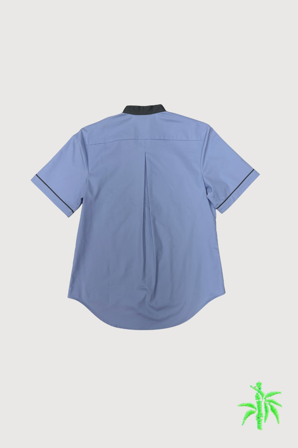 Male Mandarin Collar Short Sleeve Shirt with Waistcoat Hem MTB0070