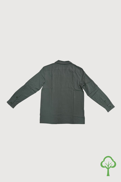 Male Camp Collar Long Sleeve Shirt with Sleeve Tab MTB0076