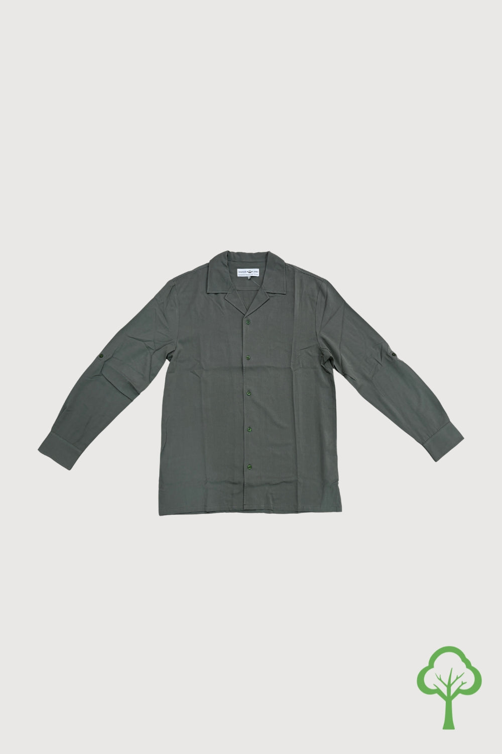 Male Camp Collar Long Sleeve Shirt with Sleeve Tab MTB0076