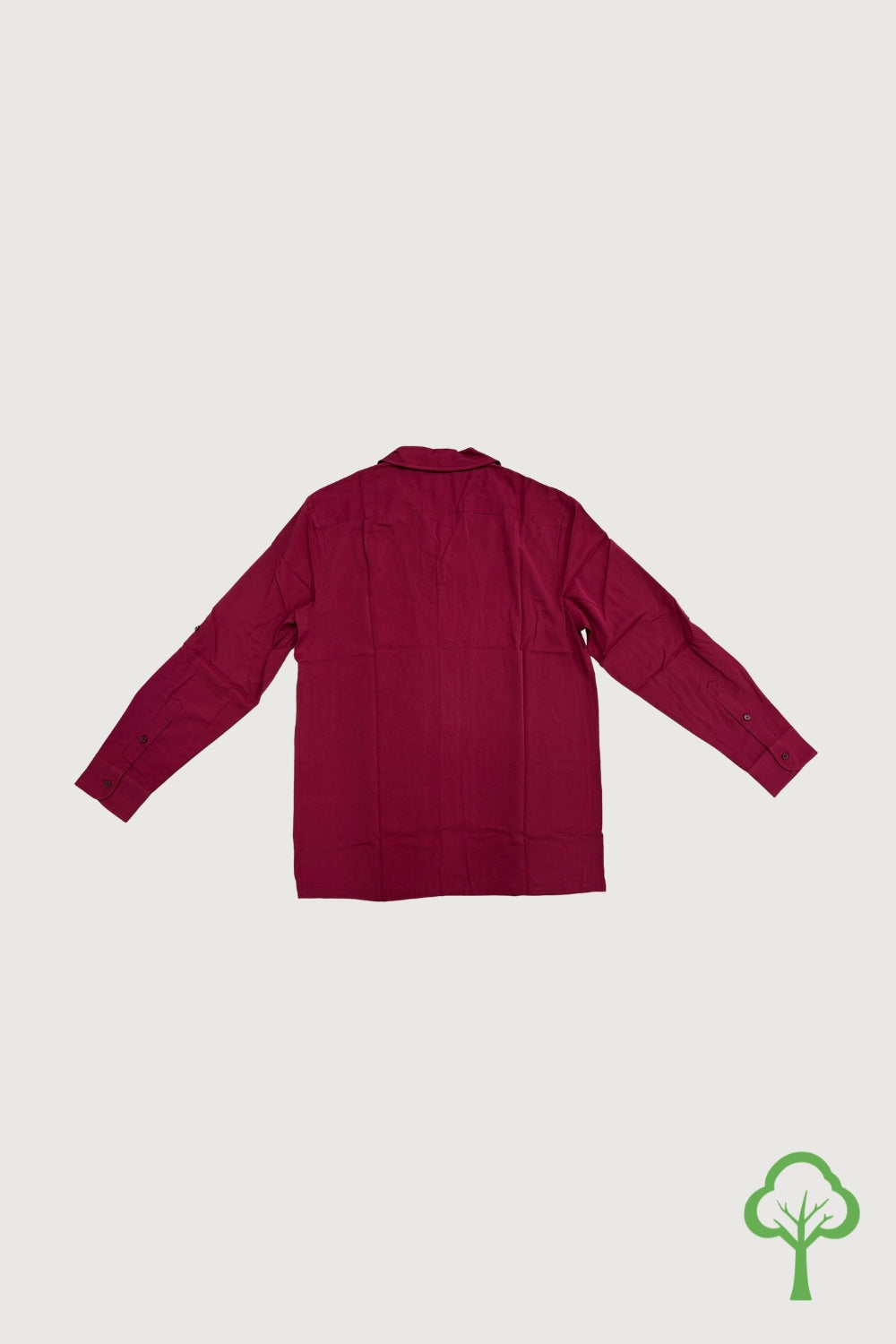 Male Camp Collar Long Sleeve Shirt with Sleeve Tab MTB0076