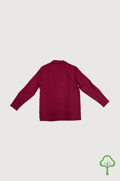 Male Camp Collar Long Sleeve Shirt with Sleeve Tab MTB0076