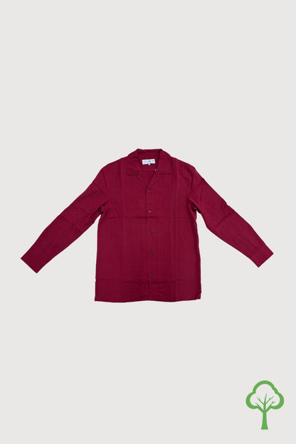 Male Camp Collar Long Sleeve Shirt with Sleeve Tab MTB0076