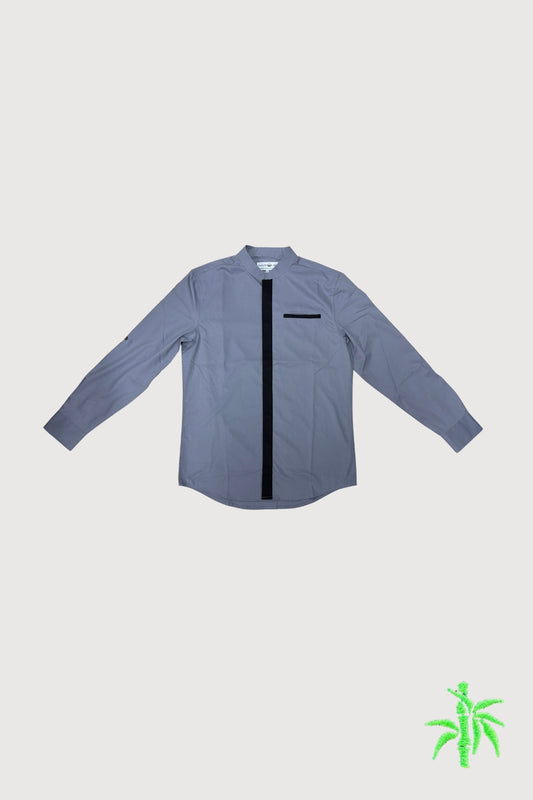 Male Long Sleeve Shirt with Mandarin Collar ( with Sleeve Tabs) MTB0080