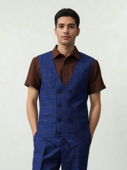 Marriott F&B Great Room Male Bartender Double Breasted Waistcoat without Collar MVT0004