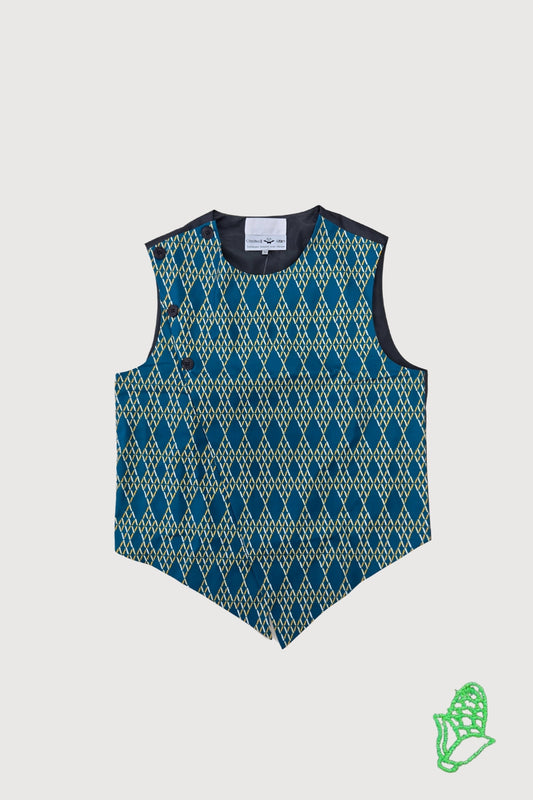 Vela Dhi/ Vela be Male Printed Wrap Over Asymmetric Vest MVT0005