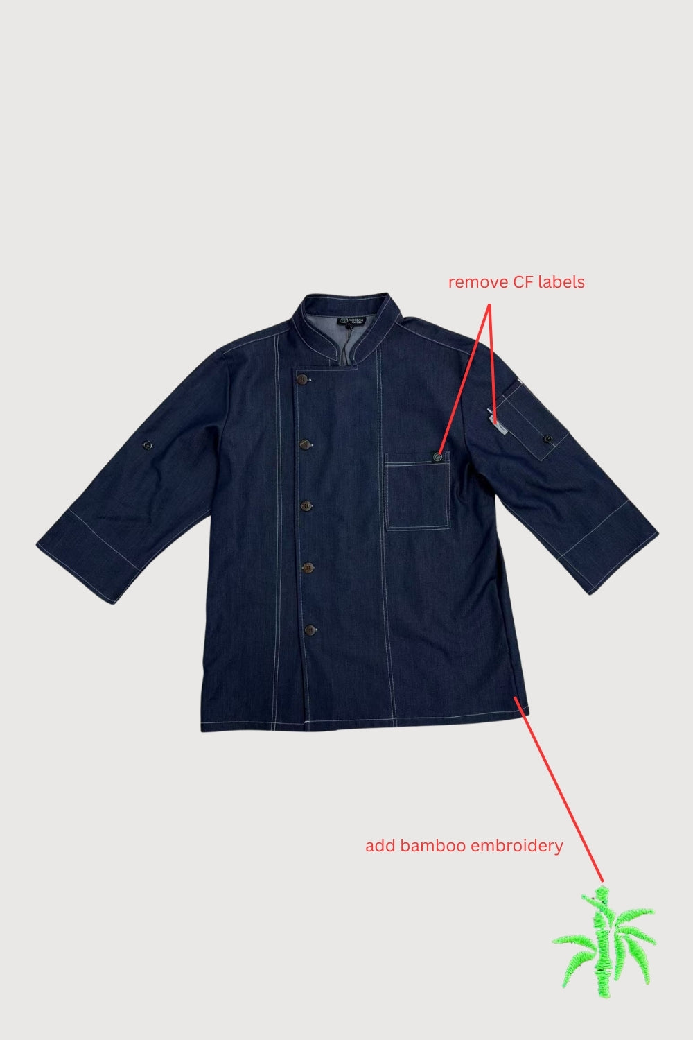 Blackbird Three-quarter length chef coat with Chest Pocket UCT0028