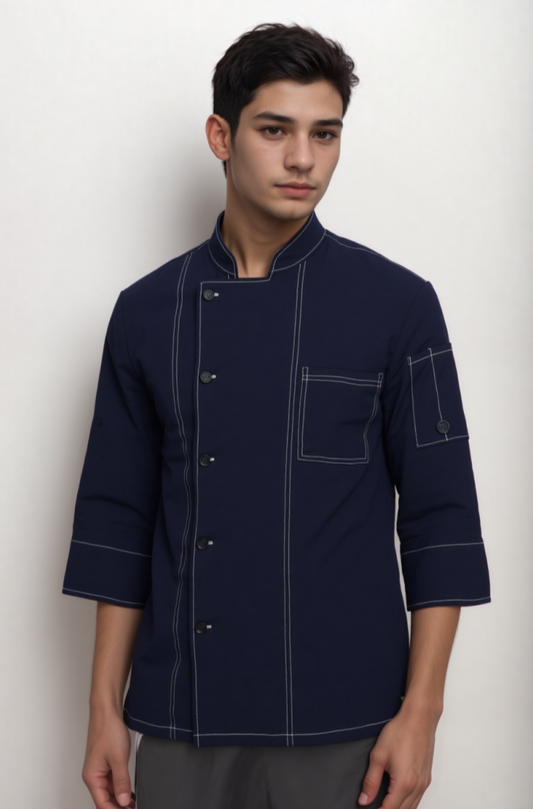 Three-quarter length chef coat with Chest Pocket UCT0028