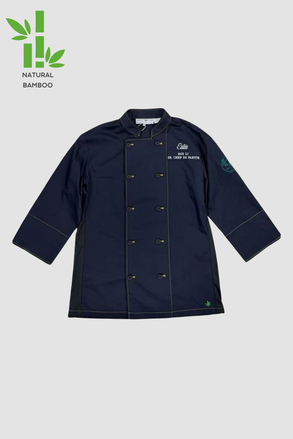 <b>Eatonhk The Astor</b> I Unisex's Bamboo 3/4 sleeve Chef Coat UCT0029
