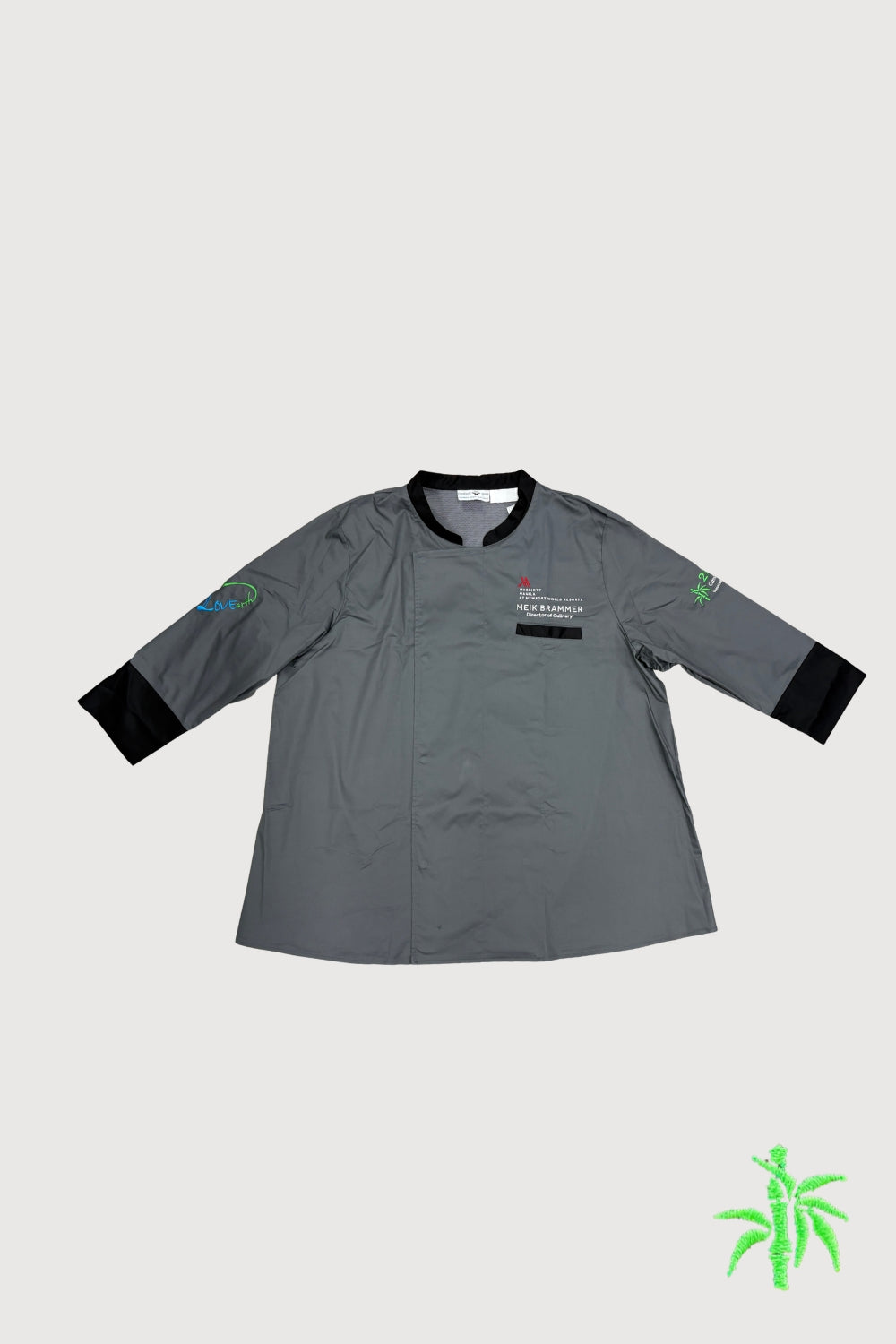 Male Long Sleeve Chef Coat with Contrast Collar, Chest Pocket and Cuff UCT0031
