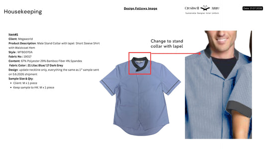 Male Stand Collar with lapel  Short Sleeve Shirt with Waistcoat Hem MTB0070A