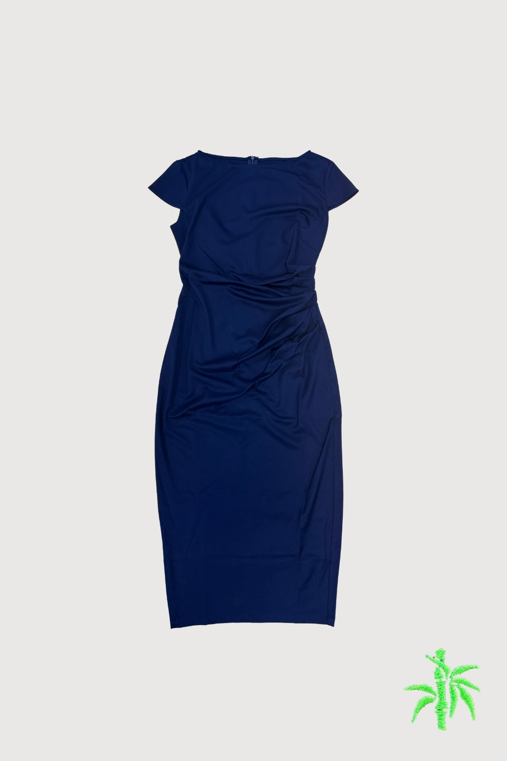 Female Boatneck Midi Dress with Ruching at Waist WDS0022_B