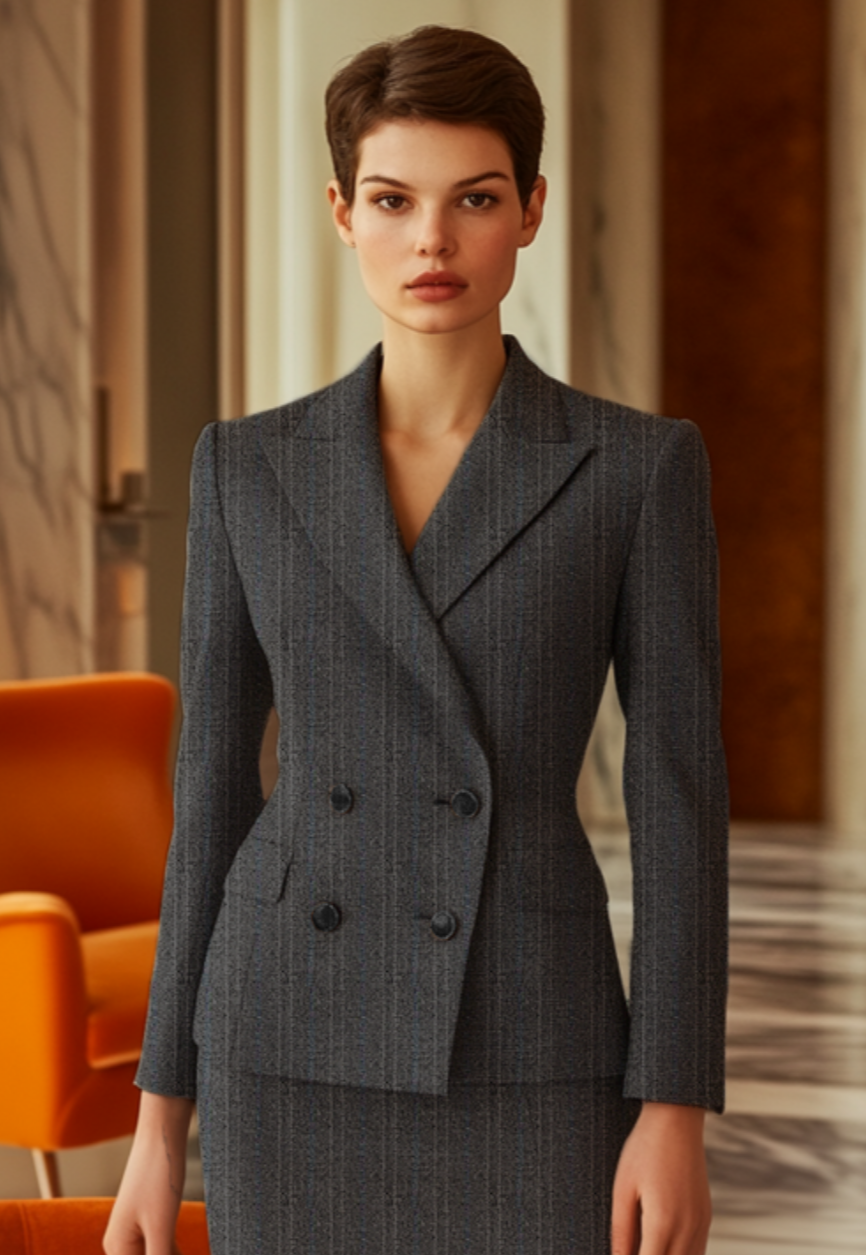 Marriott F&B Leader Manager Female Double- Breasted with 4-button Blazer with Peak Lapel WJK0046
