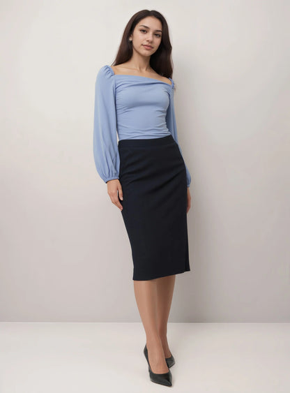 Marriott F&B Female Supervisors Square Neck Long Sleeve Top with Elastic Bracelet Sleeves WST0020