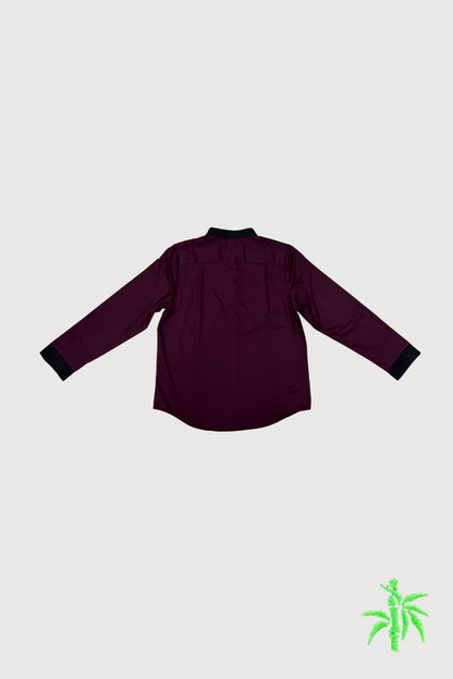 Female Mandarin Collar Shirt with Slit Cuff and Chinese Embroidery Detail WST0026