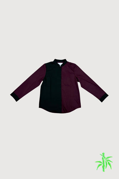 Female Mandarin Collar Shirt with Slit Cuff and Chinese Embroidery Detail WST0026