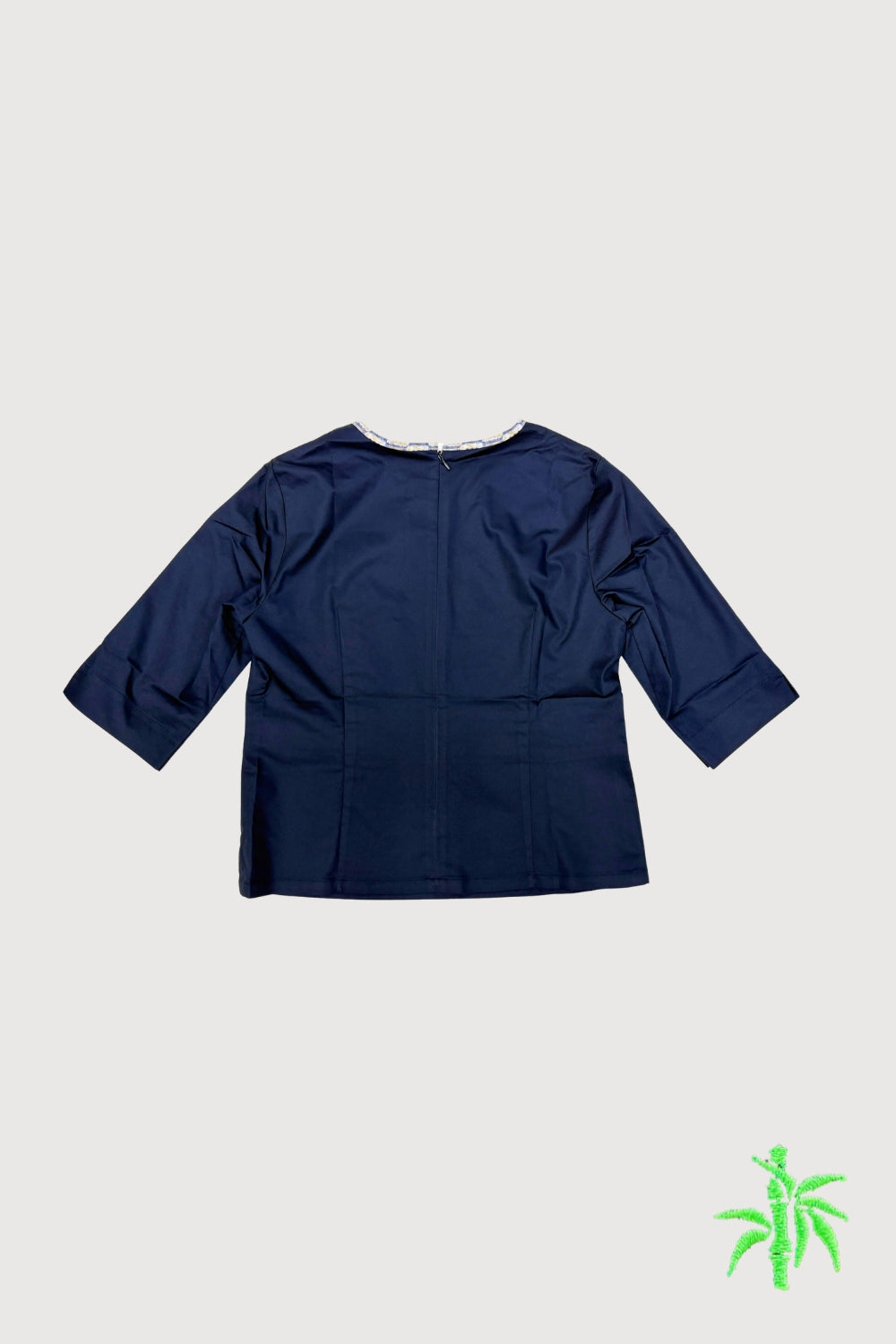 Female Quarter Sleeve Top with Pattered Neck and Waist Trim WST0029