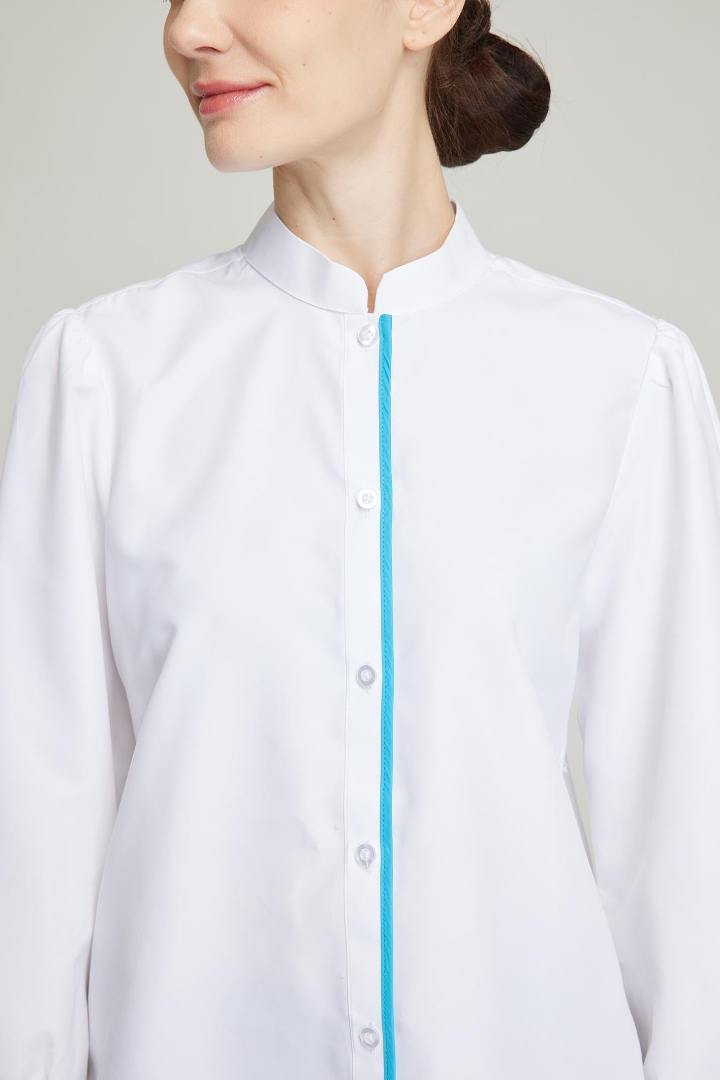 Women's BioNTex™ Sustainable Single Piping Mandarin Collar Shirt