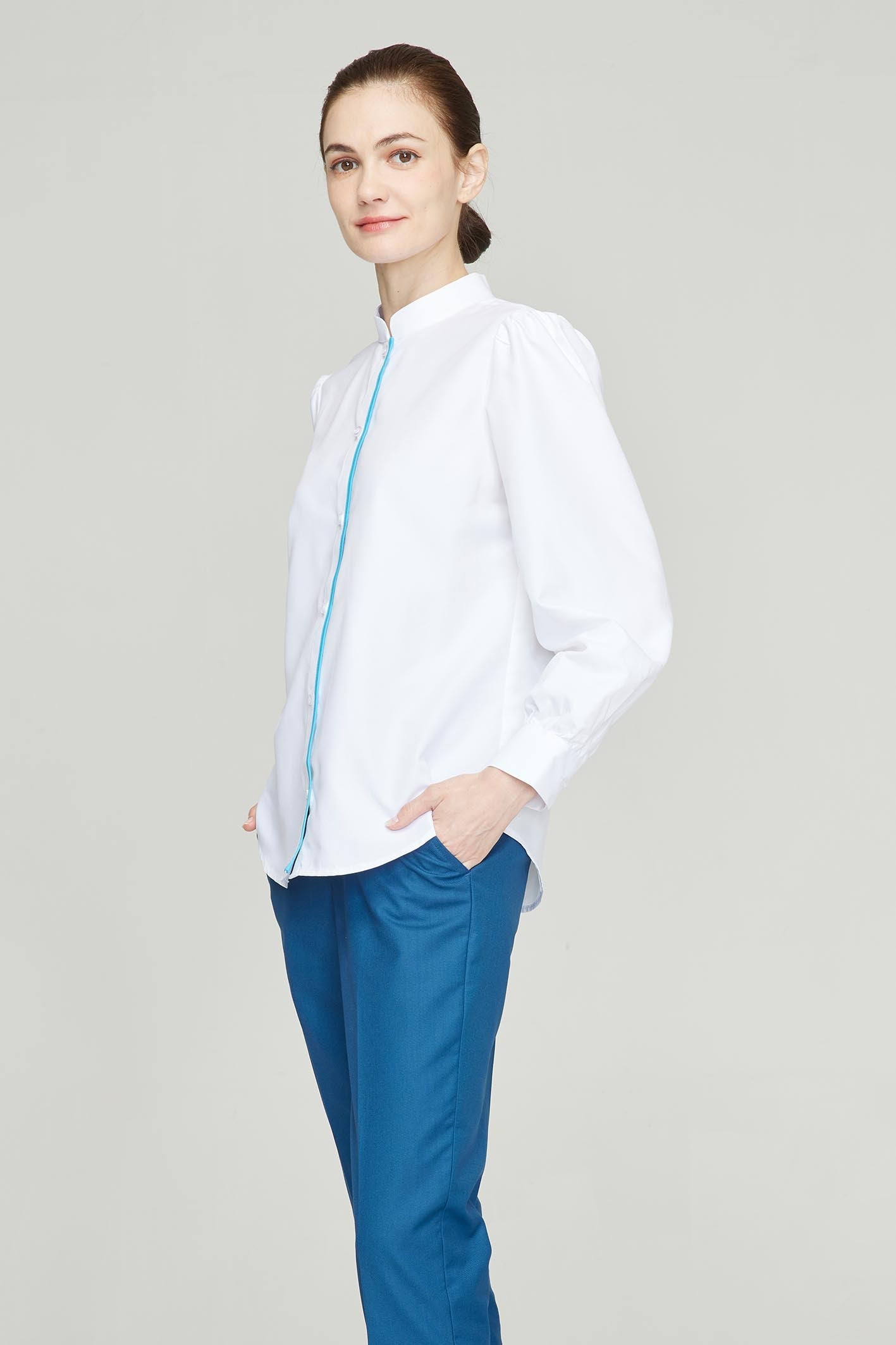 Women's BioNTex™ Sustainable Single Piping Mandarin Collar Shirt
